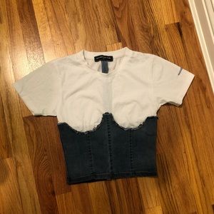 maniere de voir jean corset t shirt